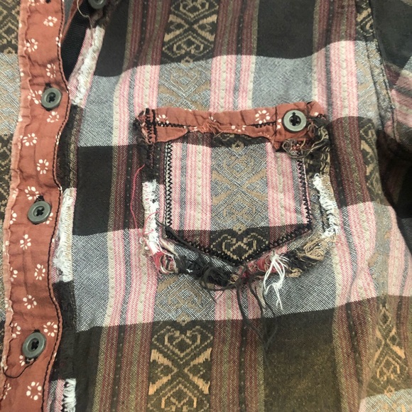 Free People We The Free Colorful Button Up Long Sleeve - Picture 4 of 9